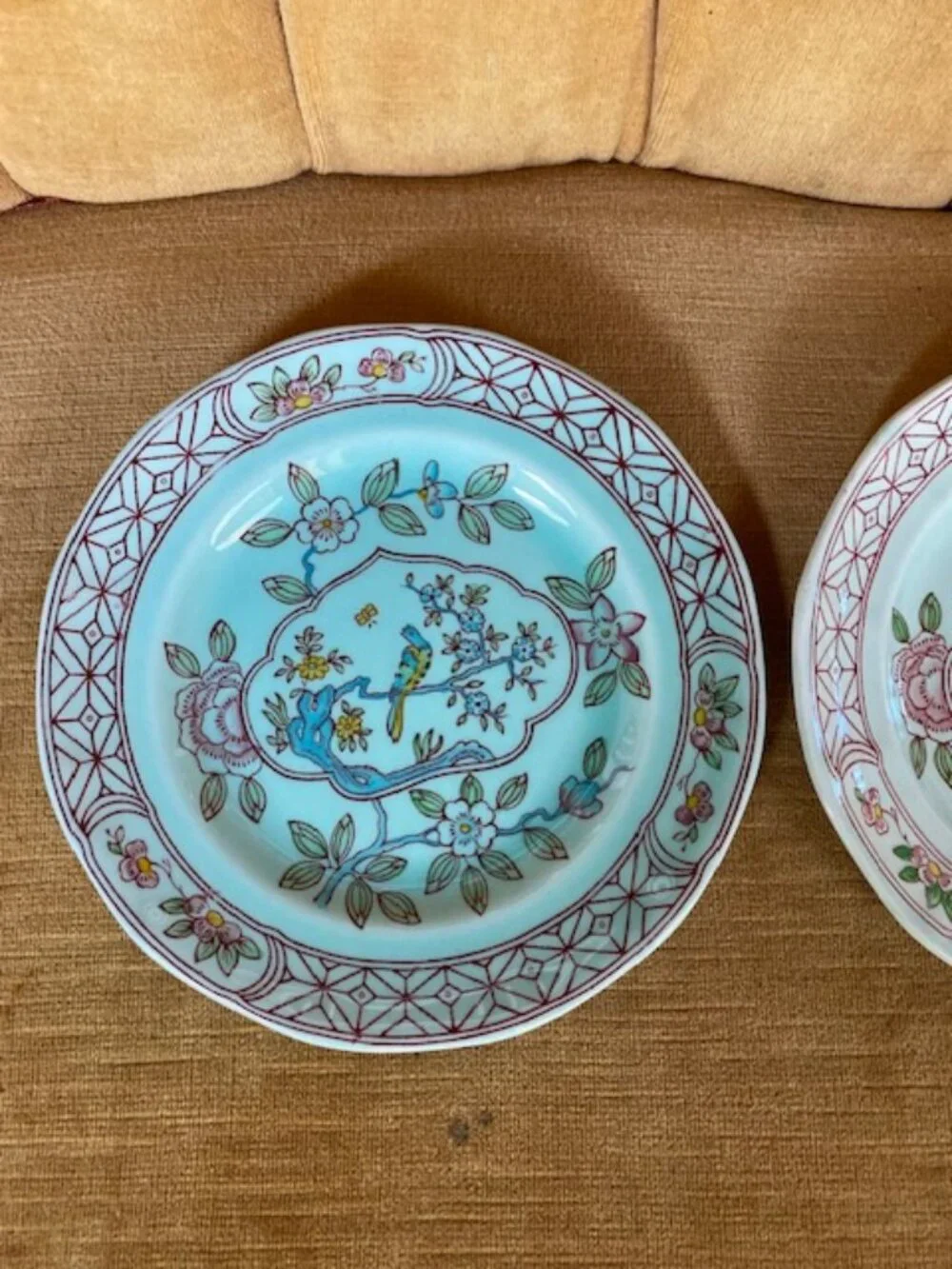 ADAMS SINGAPORE BIRD BREAD & BUTTER PLATES- 6 1/8